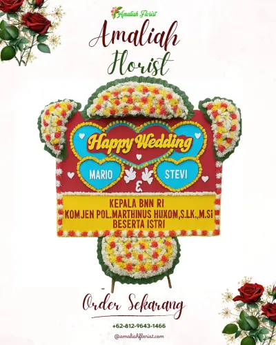 Karangan Papan Bunga Pernikahan di Prigi